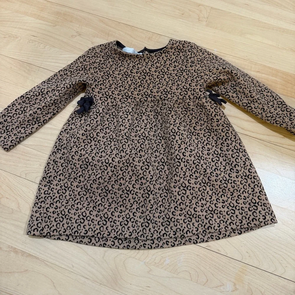 Zara Leopard Print Kids Dress - Brown and Black